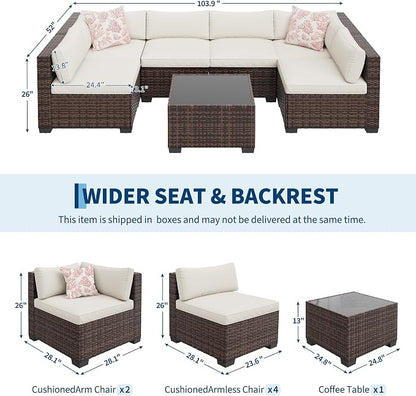 GAOMON Patio Furniture Sets, 7-Piece Outdoor Sectional Sofa Set - Image 2