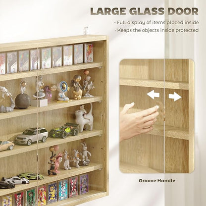 HOMCOM 5-Tier Display Cabinet, Glass Door Cabinet - Image 5