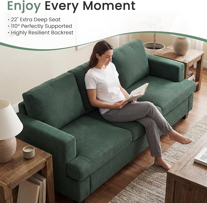 YOUDENOVA Sofa Couch, 3 Piece Set Comfy Sofa, 2 Loveseat & 3 Seater Sofa - Image 4
