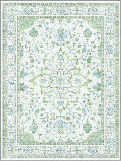 RELEANY Area Rugs 6'x8' Washable Non-Slip, Floral Vintage Distress Print - Image 8