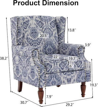 Pia Ricco High Back Floral Accent Chair - Image 2