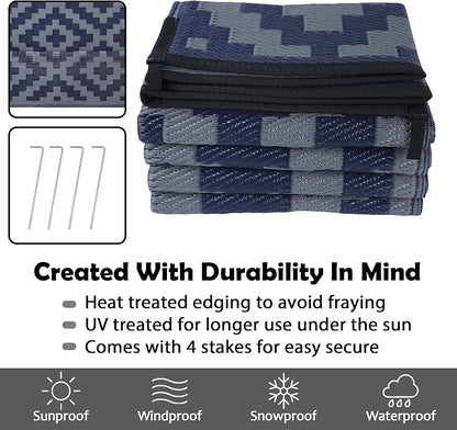 SAND MINE Reversible Mats, Plastic Straw Rug, Modern Area Rug, Large Floor Mat - Image 4