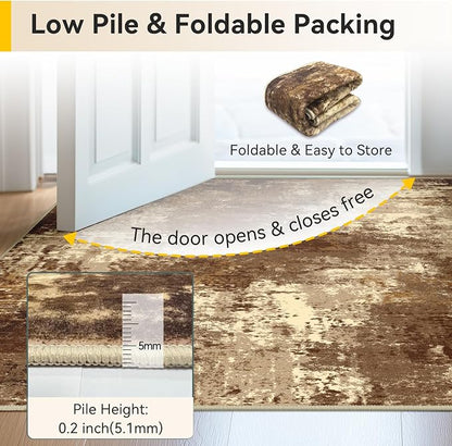 RELEANY Washable Area Rugs 2'x3' Non-Slip Modern Abstract Soft - Image 6