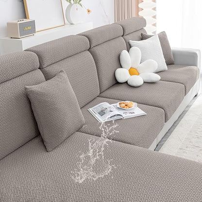 Smiry Waterproof Couch Cushion Covers, Stretch Jacquard Thick Sofa Cushion by Smiry