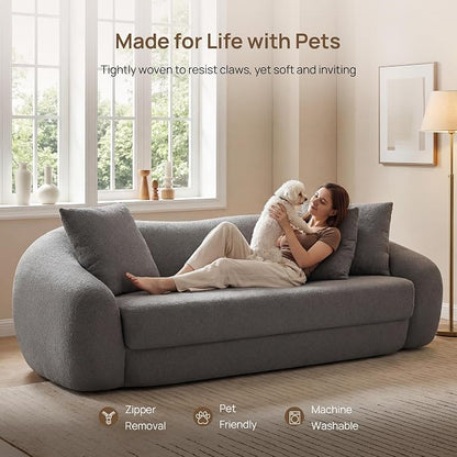 SICOTAS Curved Sofa Couch Bed for Living Room Convertible Futon Cloud Boneless - Image 6