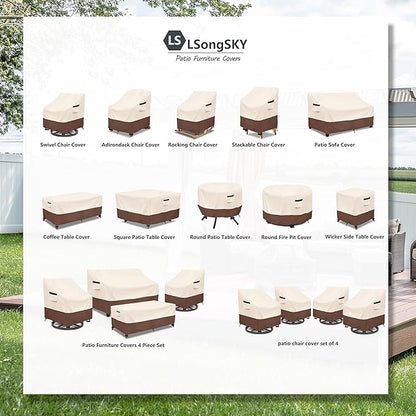 Patio 3-Seater Sofa Cover, Outdoor Couch Cover Fits up to 79W x 37D x 35H Inches - Image 2