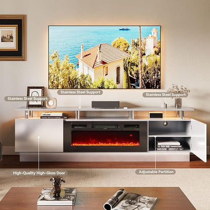 80" TV Stand & Entertainment Center, Media Console - Image 5