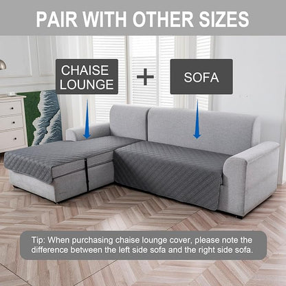 Genina L Shape Couch Cover, Sectional Couch Chaise Covers, Waterproof Washable - Image 3