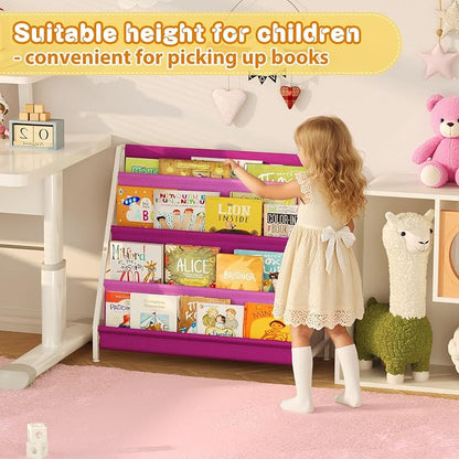 Aokitsink Kids Bookshelf for Kids Rooms, 4-Tier Montessori Bookshelf, Nursery - Image 3