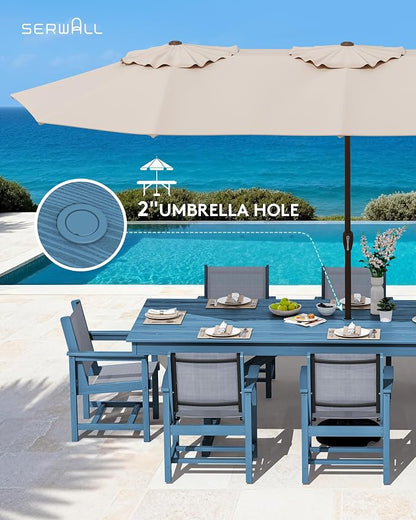 SERWALL 9 Piece Outdoor Dining Set - Image 5