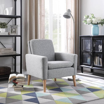 Accent Chair Set of 2 Living Room, Fabric Upholstered Comfy Reading Chair - Image 4