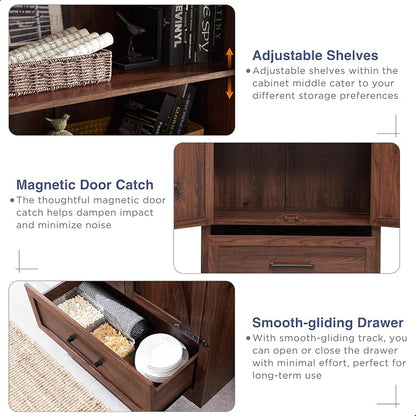JXQTLINGMU Farmhouse Kitchen Pantry Cabinet - Image 6