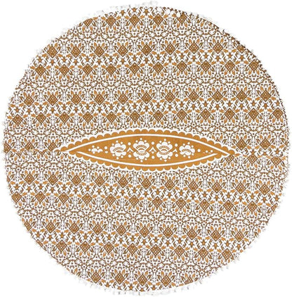 32" Brown White Floor Meditation Pillow Cushion Seating Throw Cover Hippie - Image 6