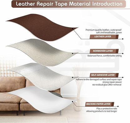 KING MOUNTAIN Leather Repair Patch, 16 x 60 Inches self Adhesive Leather Repair - Image 3