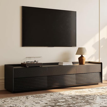POVISON Fully-Assembled Mid Century Modern TV Stand, 78.74" Wood Media Console by POVISON