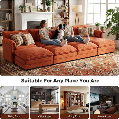 ELUCHANG Oversized 153" Modular Sectional Sofa, Comfy Deep Seat Cloud Couch - Image 7