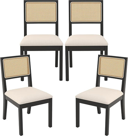Westice Rattan Dining Chairs Set of 4, Farmhouse Natural Dining Room Chairs by ChairsforHomeLivingRoom