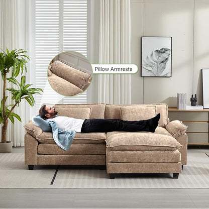 Oprisen 86" Modular Sectional Sofa, Comfy Cloud Couch Sectional Sofa - Image 5