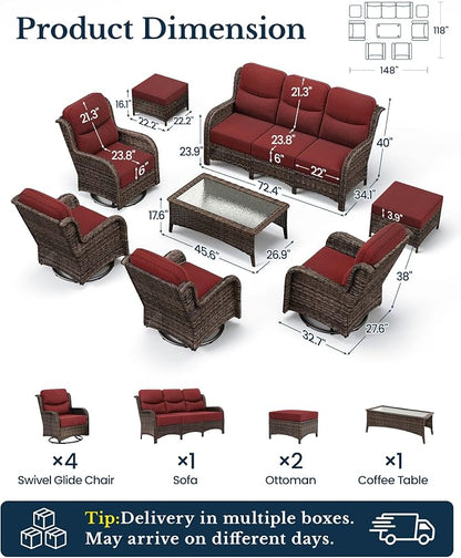 HILLGA Luxury High Back Patio Furniture Set - Image 8