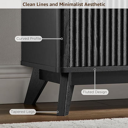 OKD 70" Mid Century Modern Fluted TV Stand, Entertainment Center, Media Console - Image 6