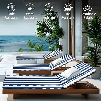 Outdoor Chaise Lounge Cushions for Patio, Waterproof Replacement Seat Cushions - Image 4