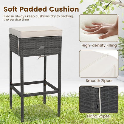 Tangkula 5 Piece Outdoor Rattan Bar Set, Patio Bar Furniture - Image 7