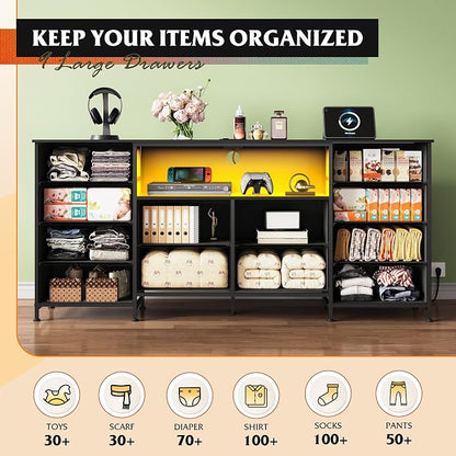 WLIVE 12 Drawer Dresser for Bedroom, 75 inch TV - Image 5