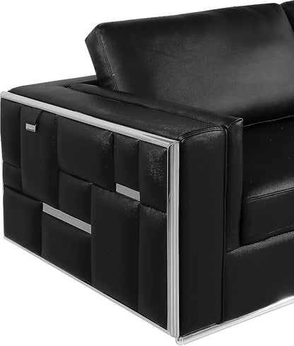 Blackjack Furniture Catania Modern Top Grain Italian Leather Sofa Set - Image 8