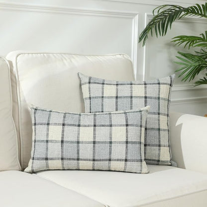 Stellhome Pack of 2 Faux Linen Buffalo Check Throw Pillow Covers, Farmhouse - Image 7