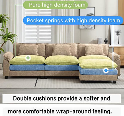 Oprisen 120" Modular Sectional Sofa, Comfy Cloud Couch Sectional Sofa - Image 3