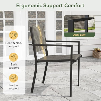 Aoxun 8-Piece Patio Table and Chairs Set & 15ft Patio Umbrella - Image 9