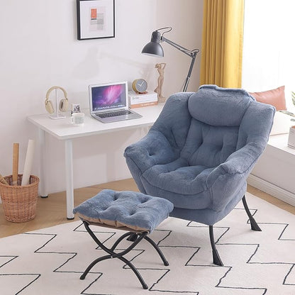 Tiita Lazy Chair with Ottoman, Comfy Leisure Sofa Reading Chair with Footrest - Image 9