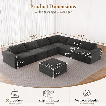 Vesgantti 143.7" Boneless Couch - Image 2