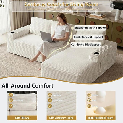 104" Cloud Sectional Couch L-Shaped - Image 5