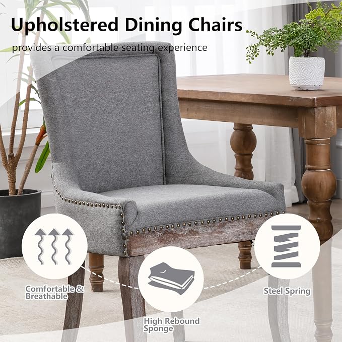 Modern Dining Chairs Set of 6, High Back Dining Chairs Side Chairs - Image 4