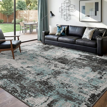 RELEANY Washable Area Rugs 6'x9' Non-Slip Modern Abstract Soft - Image 9