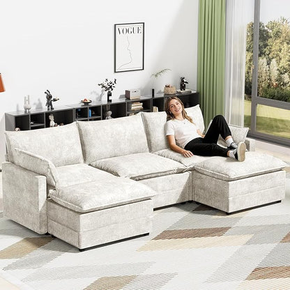 LEVELEVE 112.5" U-Shape Modular Sofa by Enjoyyourlife