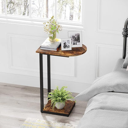 Hosfais Side Table Small End Table, C-Shaped Wood Sofa Table - Image 4