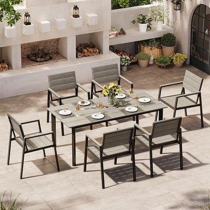 67"*32.3"*29.5" Patio Dining Table, Seamless Rectangle Aluminum + HDPS Outdoor - Image 6
