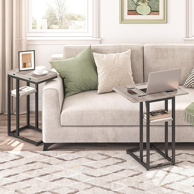 HOOBRO Foldable End Table, C Shaped Side Table - Image 4