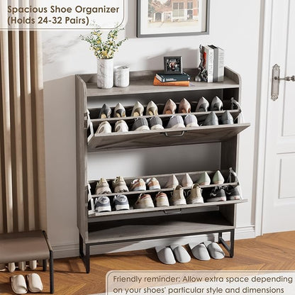 Nicetree Shoe Cabinet Storage for Entryway, Narrow Shoe Storage Cabinet - Image 4