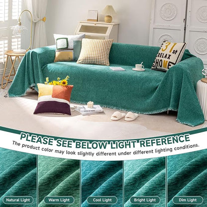 VClife Couch Cover for Pet, Bohemian Teal Sofa Cover for Dog, Thick Chenille - Image 5