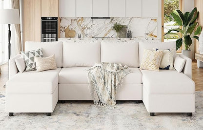 Huatean Home 114.17" Modular Sectional Sofa, 6 Seat Modular Couch by huateanhome