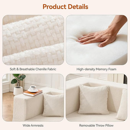 MONVANE Modular Sectional Sofa, Oversized 8 Seat Convertible U Shaped Couch - Image 5