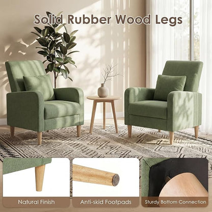 COLAMY Mid-Century Modern Upholstered Accent Chair - Image 4