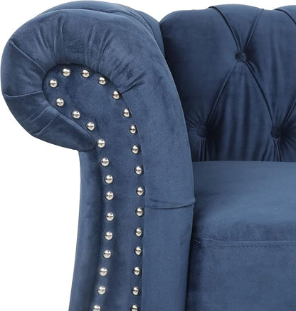 RARZOE Modern 2 Pieces Living Room Sofa Set, Contemporary Tufted Button Velvet - Image 4