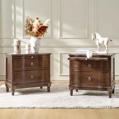 HULALA HOME Solid Wood Storage End Tables by HULALAHOME