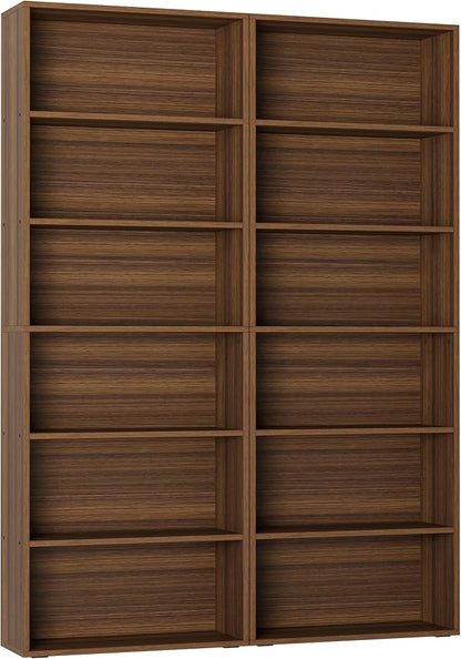 IRONCK Bookshelves and Bookcases Set of 2 Floor Standing 6 Tiers Display - Image 3