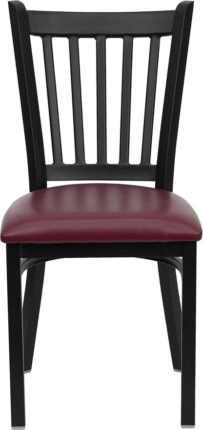 Flash Furniture 4 Pack HERCULES Series Black Vertical Back Metal Restaurant - Image 6