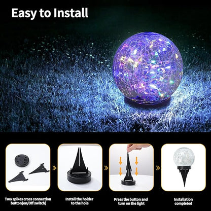 JKIMK Solar Globe Lights Outdoor Waterproof-Solar Balls - Image 2